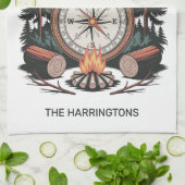 Custom Name & Text Camping キッチンタオル (折り畳み)