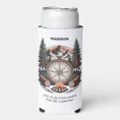 Custom Name & Text Camping スリム缶クーラー (Seltzer正面)