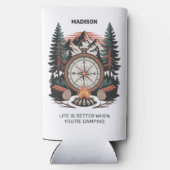 Custom Name & Text Camping スリム缶クーラー (裏面)