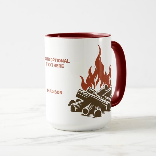 Custom Name & Text Camping マグカップ (正面右)