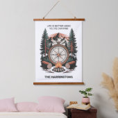 Custom Name & Text Camping 吊り下げ型タペストリー (寝室)