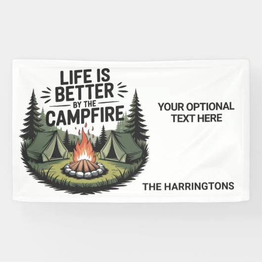 Custom Name & Text Camping 横断幕 (横)