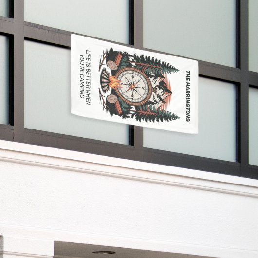 Custom Name & Text Camping 横断幕 (ビルの外側)