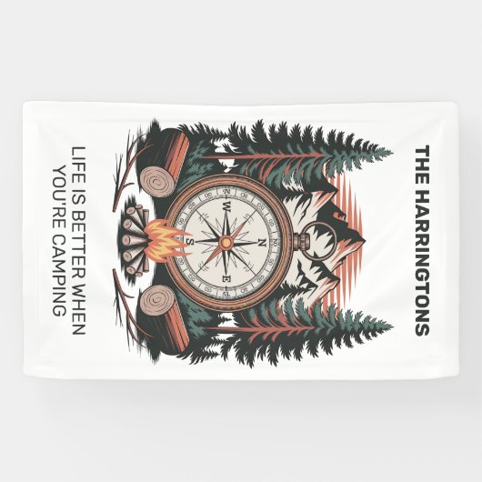 Custom Name & Text Camping 横断幕 (横)