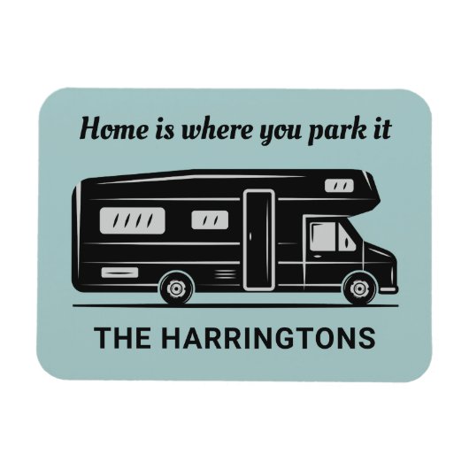 Custom name, text & color Camper Van マグネット (横)