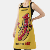 Custom Name, Text & Color Hot Dog エプロン (インサイチュ)