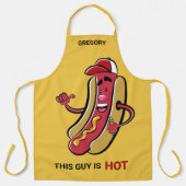 Custom Name, Text & Color Hot Dog エプロン (正面)