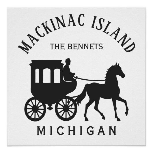 Custom Name, Text & Color Mackinac Island ポスター (正面)