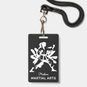 Custom Name, Text & Color Martial Arts バッジ (正面（ネックストラップ付）)