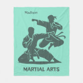Custom Name, Text & Color Martial Arts フリースブランケット (正面)