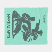 Custom Name, Text & Color Martial Arts フリースブランケット (正面(横))