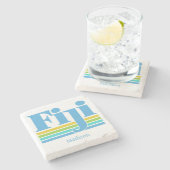 Custom Name / Text Fiji ストーンコースター (横)