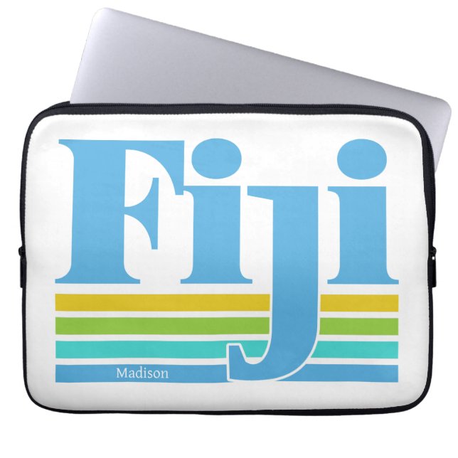 Custom Name / Text Fiji ラップトップスリーブ (正面)