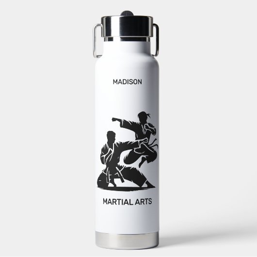 Custom Name & Text Martial Arts ウォーターボトル (正面)