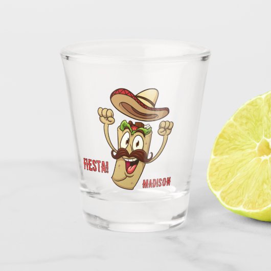 Custom Name & Text Mexican Fiesta ショットグラス (正面)