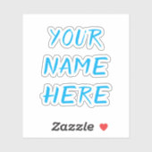 Custom Name Text Script Blue Helmet Stickers シール (シート)