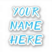 Custom Name Text Script Blue Helmet Stickers シール (正面)