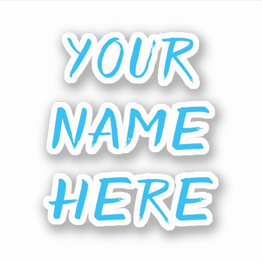 Custom Name Text Script Blue Helmet Stickers シール (正面)