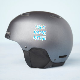 Custom Name Text Script Blue Helmet Stickers シール