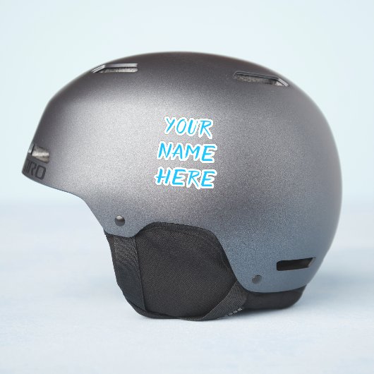 Custom Name Text Script Blue Helmet Stickers シール (ヘルメット側面)