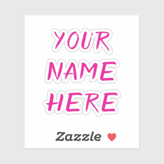 Custom Name Text Script Pink Helmet Stickers シール (シート)