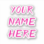 Custom Name Text Script Pink Helmet Stickers シール (正面)