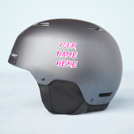 Custom Name Text Script Pink Helmet Stickers シール