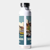 Custom Name & Text Stockholm Sweden ウォーターボトル (左面)