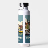 Custom Name & Text Stockholm Sweden ウォーターボトル (右面)