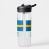 Custom Name & Text Swedish Flag ウォーターボトル (左面)
