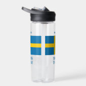 Custom Name & Text Swedish Flag ウォーターボトル (右面)