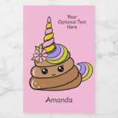 Custom Name & Text Unicorn Poop フードラベル (シングルラベル)
