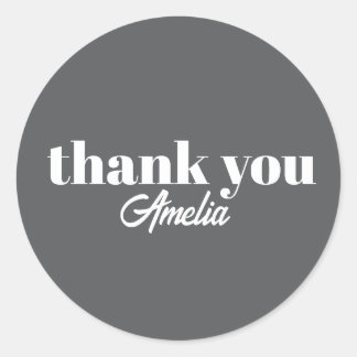 Custom Name Thank You Stickers ラウンドシール