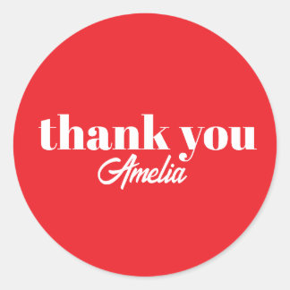 Custom Name Thank You Stickers ラウンドシール