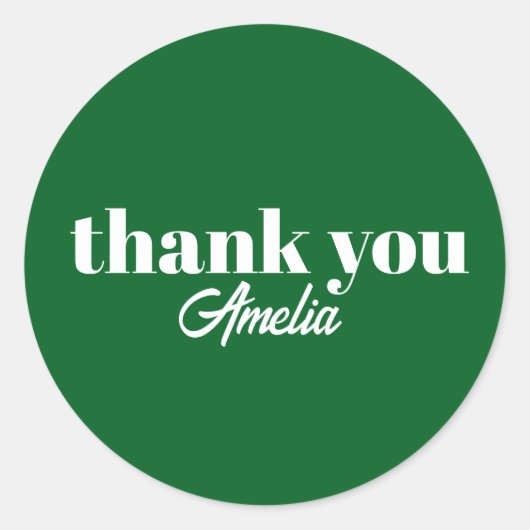 Custom Name Thank You Stickers ラウンドシール (正面)