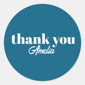 Custom Name Thank You Stickers ラウンドシール