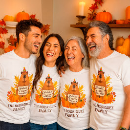 Custom name Thanksgiving Capybara Cappy Ever After Tシャツ