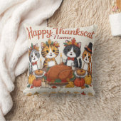 Custom Name Thanksgiving Cats Decor クッション (ブランケット)