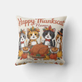Custom Name Thanksgiving Cats Decor クッション (裏面)