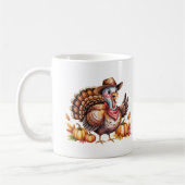 Custom name Thanksgiving turkey fall コーヒーマグカップ (左)