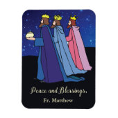 Custom Name Title, Christmas Wishes Three Kings マグネット (縦)