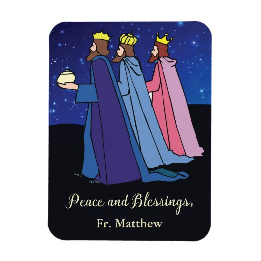 Custom Name Title, Christmas Wishes Three Kings マグネット (縦)