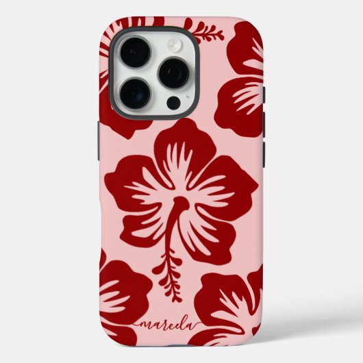 Custom Name Tropical Hibiscus Flower  Case-Mate iPhoneケース (裏面)