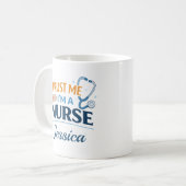 Custom Name Trust Me I'm a Nurse Coffee Mug Gift コーヒーマグカップ (正面左)