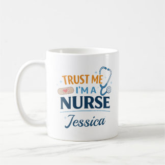 Custom Name Trust Me I'm a Nurse Coffee Mug Gift コーヒーマグカップ