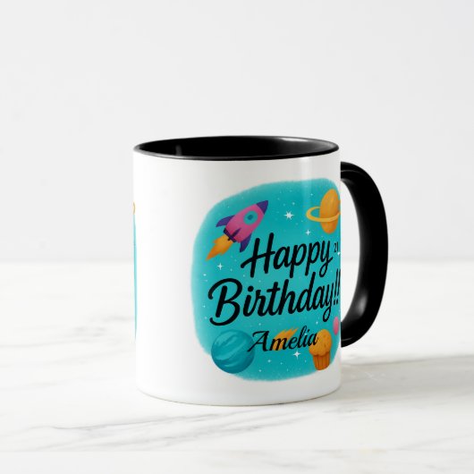Custom Name Turquoise 21st Birthday マグカップ (正面右)