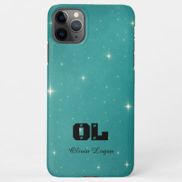 Custom Name Turquoise Starry iPhone 11Pro Maxケース