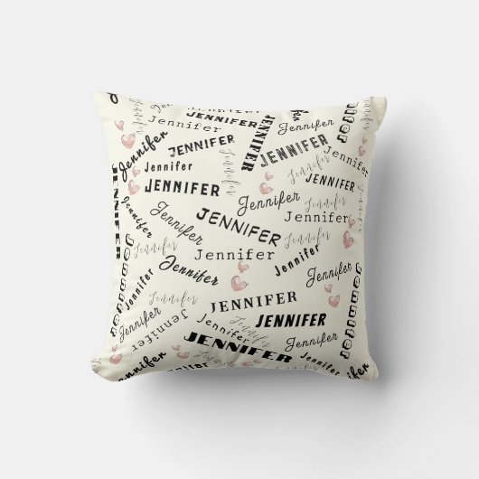 Custom Name Typography Pattern クッション (正面)