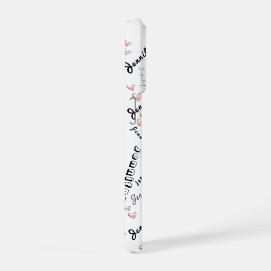 Custom Name Typography Pattern iPhoneケース (右側面)
