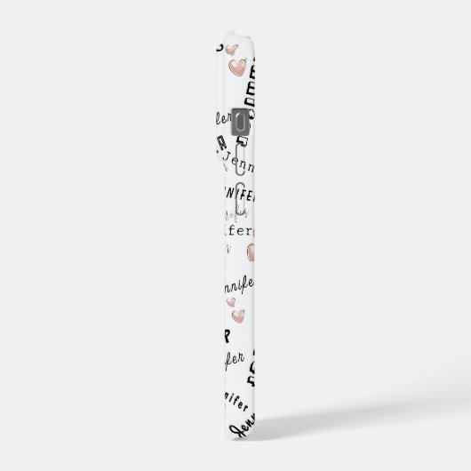 Custom Name Typography Pattern iPhoneケース (左側面)